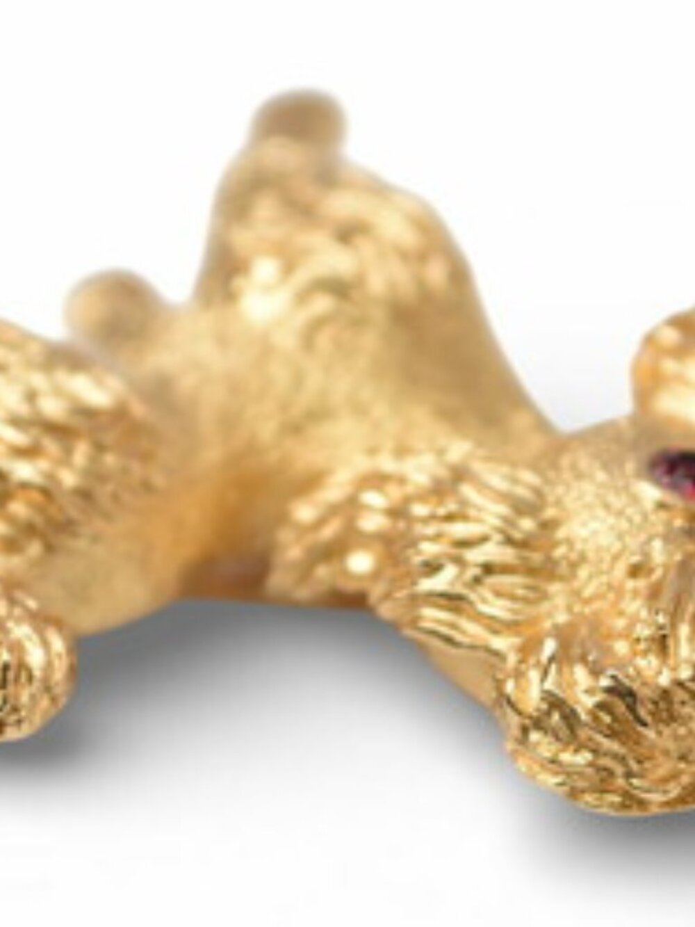 #137 - Christian Dior Pin Brooch Toy Poodle Dog Motif Rhinestone Gold - Picture 6 of 10